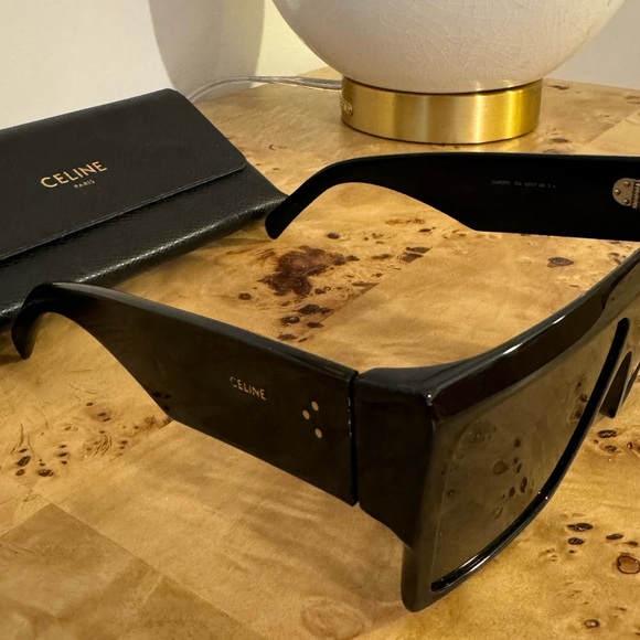 Celine Chunky Rectangle Acetate Sunglasses - Picture 3 of 5